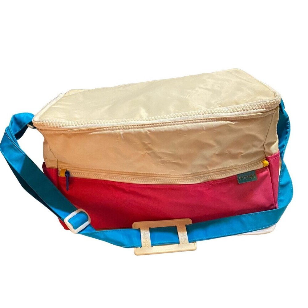 Vintage Milano Series Soft Shell Cooler Retro Pink White Blue Color Block 80s
